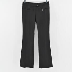 Vtg CACHE Pants‎ Womens Size 2 Black Flare Stretch Zip Pockets Y2k Whimsigoth